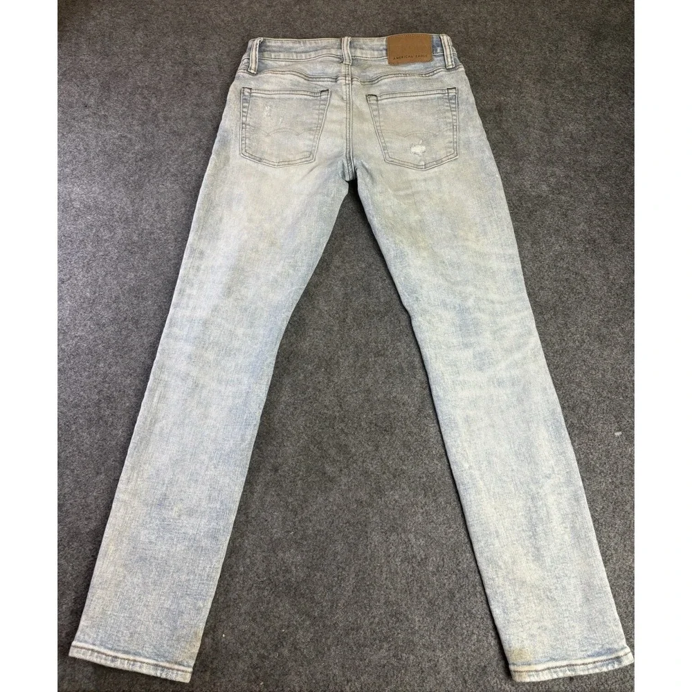 Men's American Eagle AirFlex+ Temp Tech Distressed Jeans Light Wash 28x30. ‎ A10